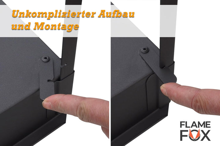Hochwertiger Camping Grill 40x25cm I Praktischer Holzkohlegrill für Camping & Festivals I Platzspare