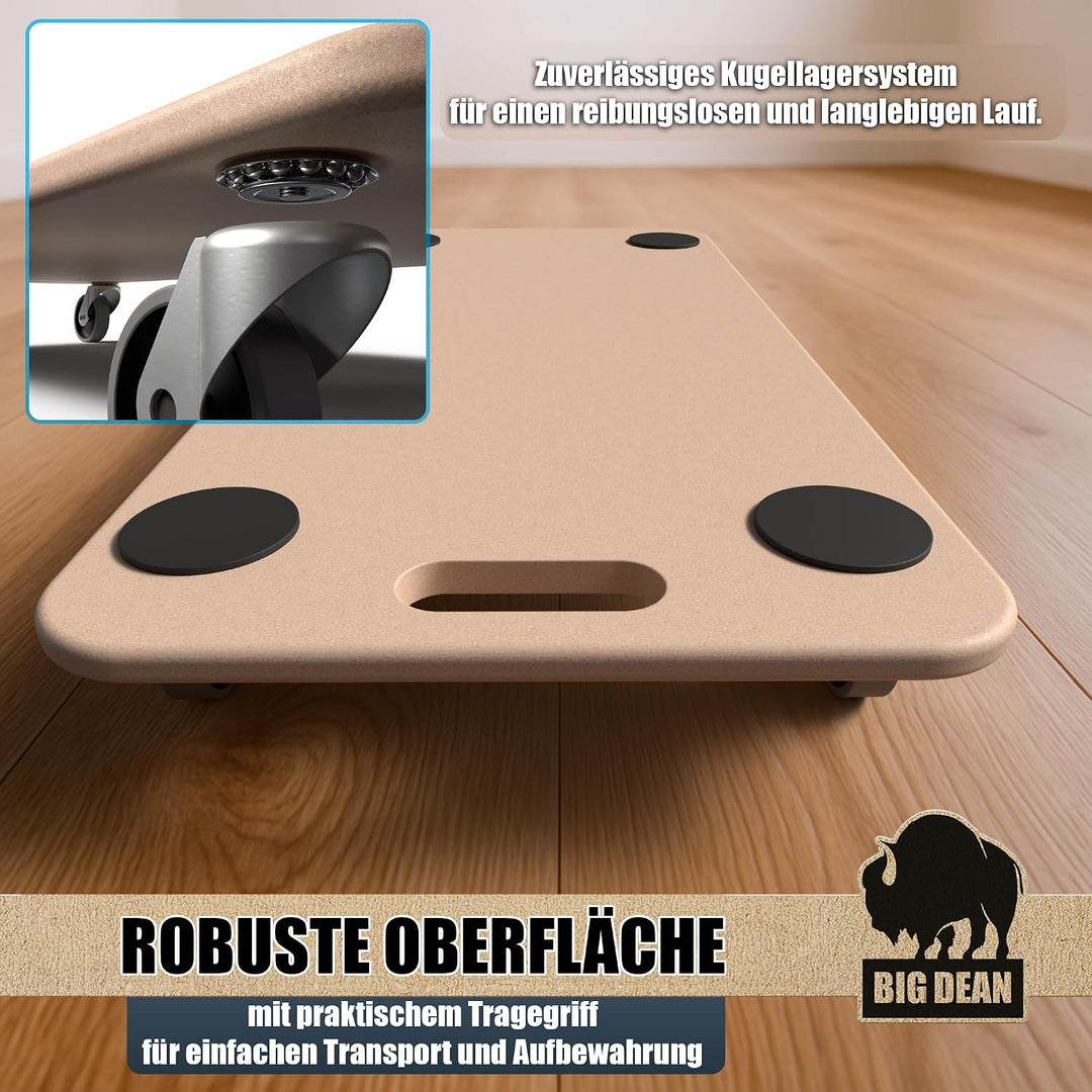 BigDean Materialtransporter 250kg Schwerlast Möbelroller mit TPE-Rollen | Bodenschonenden TPE Rollen
