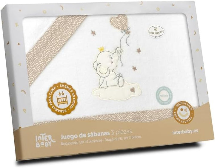 Interbaby Bettwäsche-Set für Kinderwagen, 40 x 80 cm, 100% Baumwolle, warm, Flanell-Bettwäsche, inkl