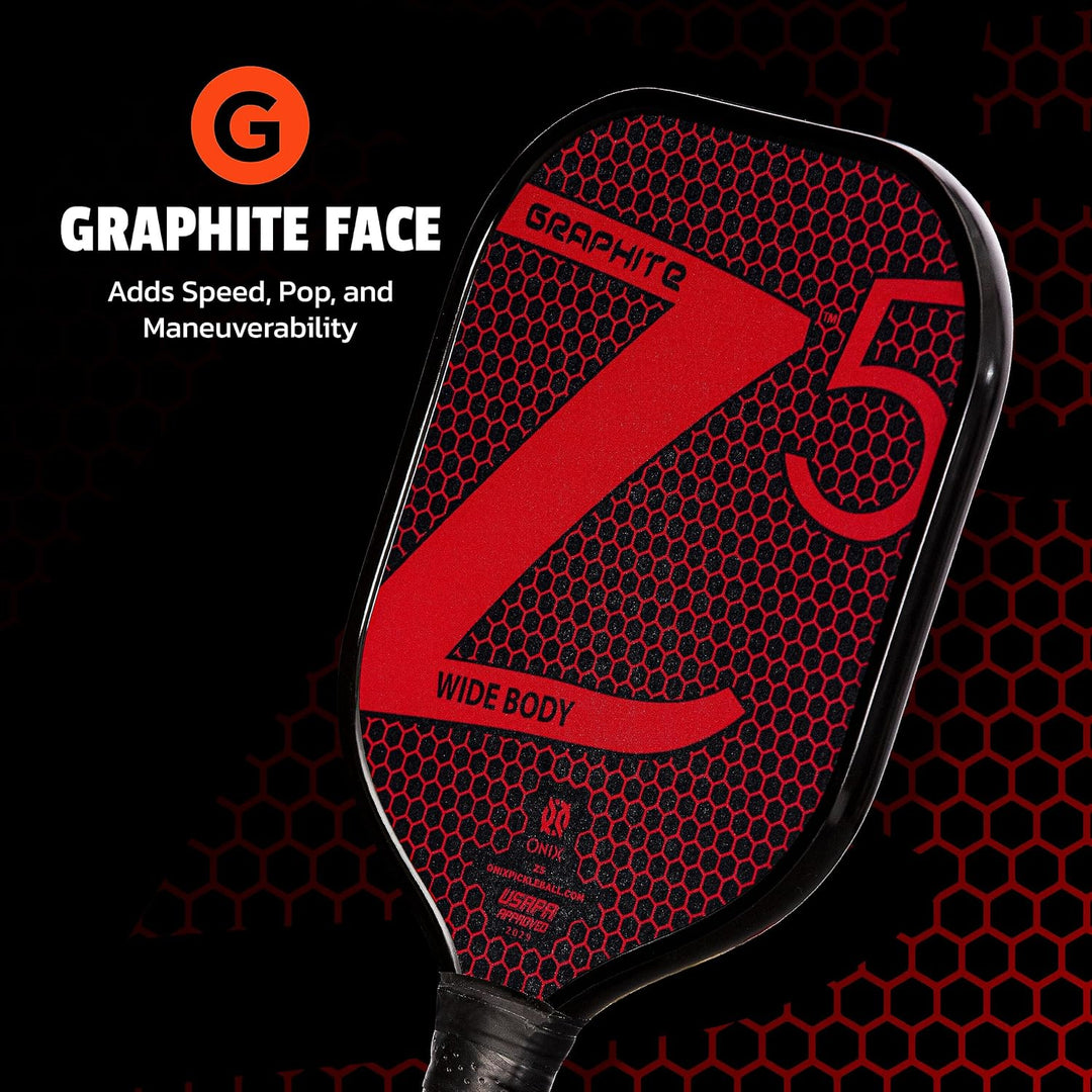 Onix Pickleball-Paddel aus Kohlefaser, Graphit, Z5, mit gepolstertem Komfortgriff, USA Pickleball zu