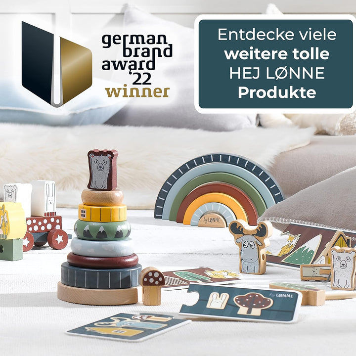 HEJ LØNNE Kindergarderobe mit 2 Haken und Ablagefach - Garderobe Kinderzimmer und Babyzimmer - Kinde