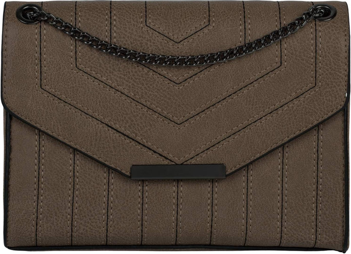 styleBREAKER Damen Umhängetasche mit Ziernähten und Kette, Schultertasche, Handtasche, Tasche 020123