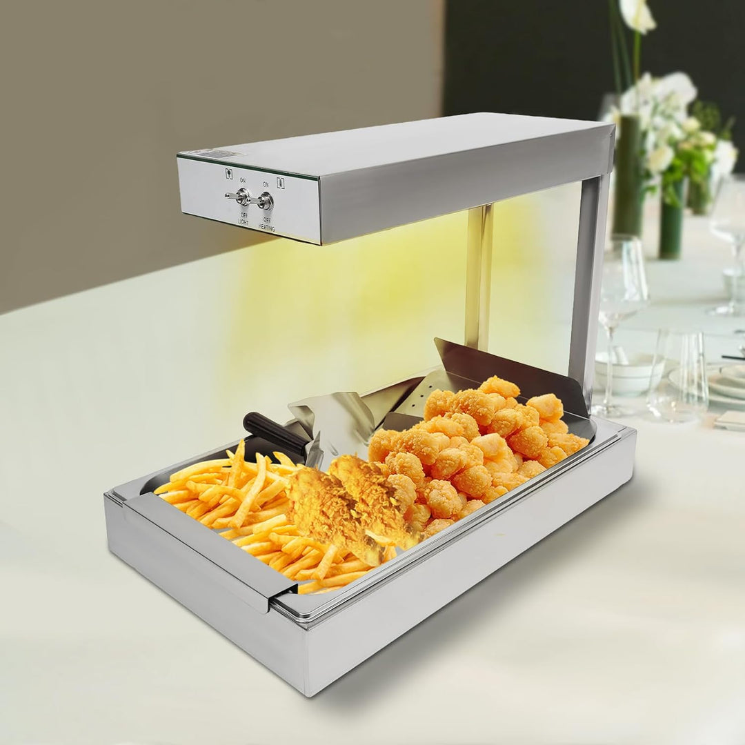 750 W Pommes Frites Wärmer Speisenwärmer 56x33x46.5cm Pommes Frittenwanne Warmhaltegerät Elektro Pom