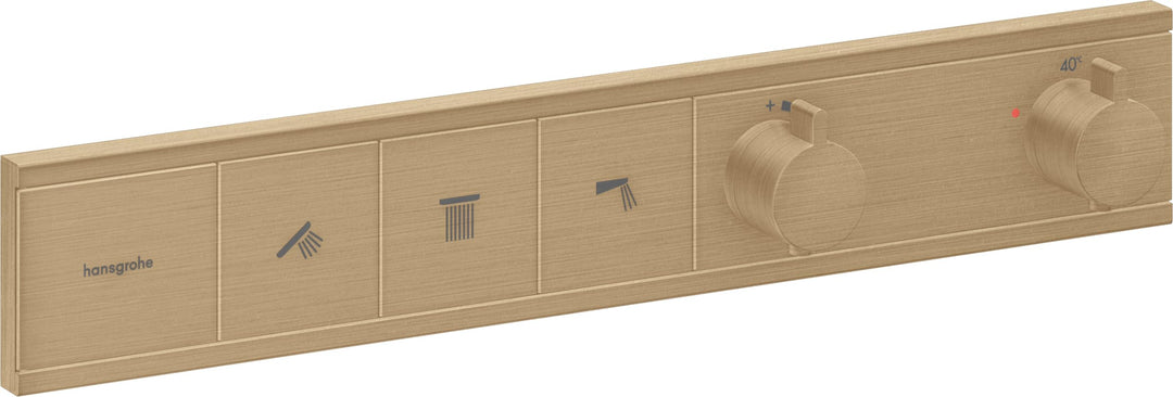 hansgrohe Unterputz Thermostat Dusche RainSelect, Duscharmatur für 3 Verbraucher, Brushed Bronze Bru