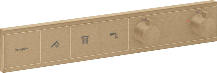 hansgrohe Unterputz Thermostat Dusche RainSelect, Duscharmatur für 3 Verbraucher, Brushed Bronze Bru