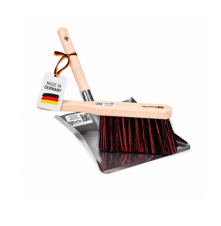 Qualitäts Kehrgarnituren Kehrsets von BawiTec Handfeger und Kehrschaufel Kehrblech mit Griff stabile