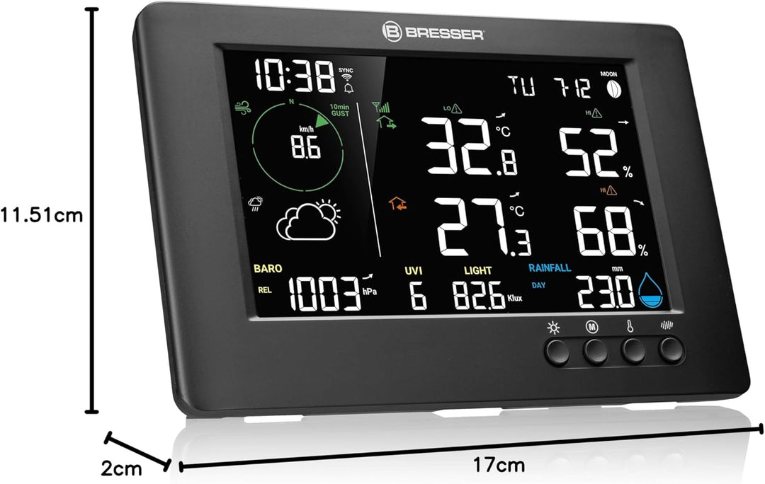 Bresser WLAN 7-in-1 Wetterstation TB: Umfangreiche Daten, Grafik-Prognose, Multi-Sensor, Innenklima-