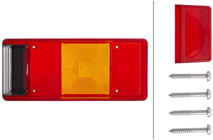 HELLA - Heckleuchte - Glühlampe - 12V - Anbau - Lichtscheibenfarbe: rot/gelb - Stecker: Flachstecker