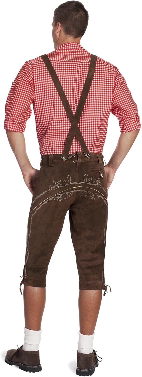 Iseaa Herren Trachten Lederhose 46 Dunkelbraun, 46 Dunkelbraun
