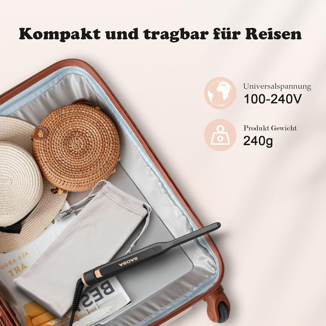 Mini Glätteisen, SAOSA Haarglätter und Lockenstab 2 in 1 Klein Glätteisen für kurzes Haar zum Locken