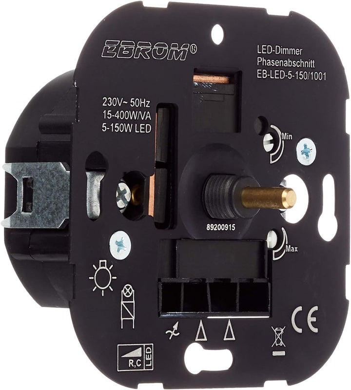 5 Jahre Garantie! EBROM® Unterputz LED Dimmer Drehdimmer, Phasenabschnitt, LED 5-150 Watt, dimmbare