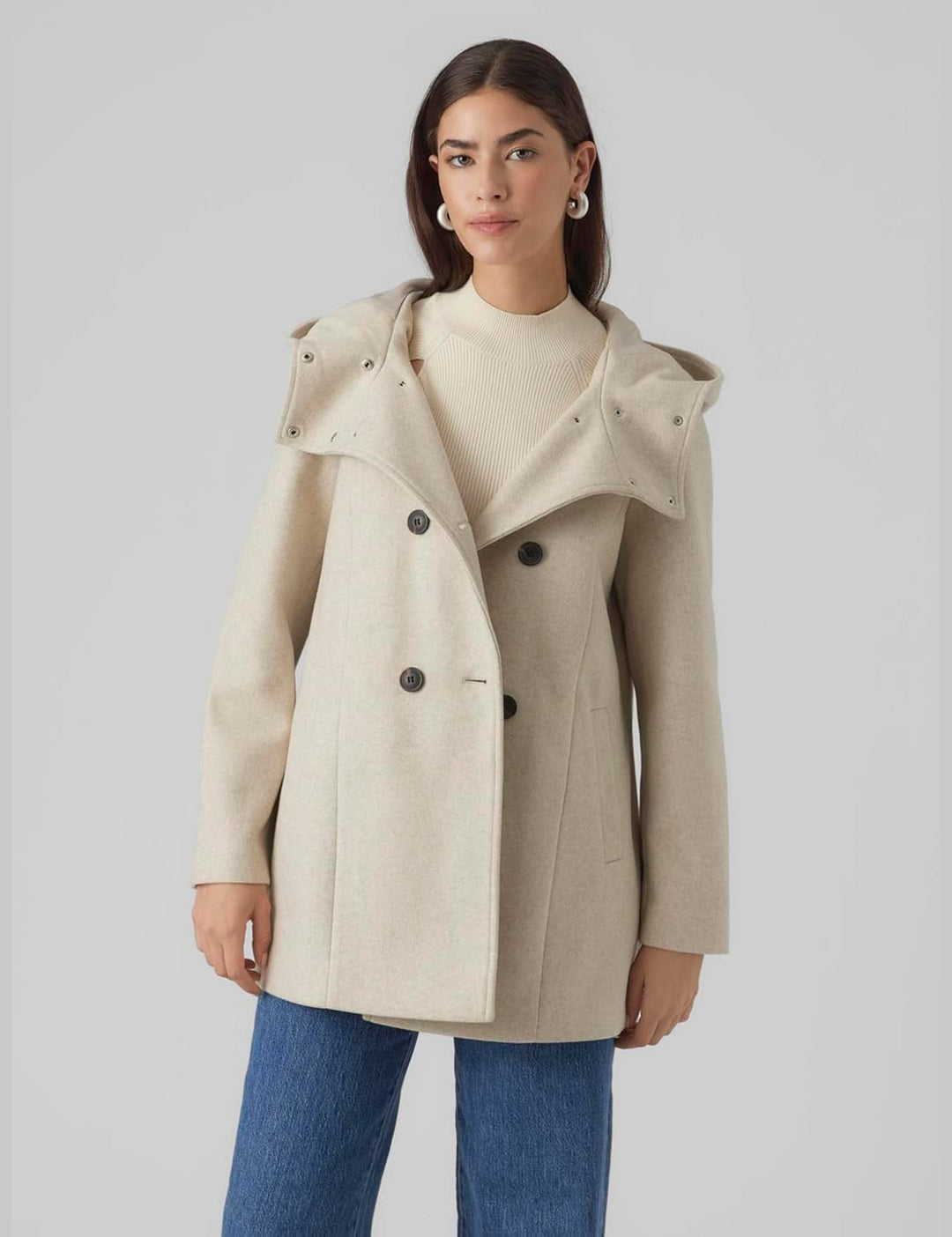 VERO MODA female Jacke VMFORTUNE Jacke S Oatmeal/Detail:melange, S Oatmeal/Detail:melange