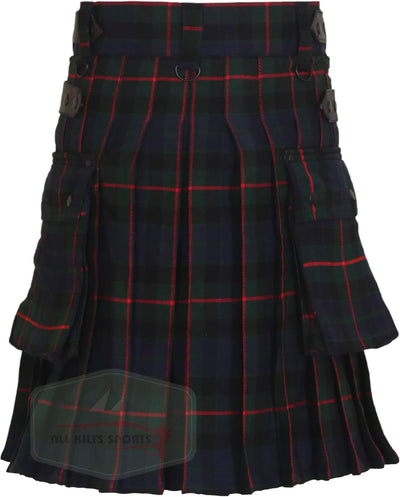 All Kilts Sports Utility-Kilt für Herren aus Acrylwolle mit Lederriemen Gunn Modern 36, Gunn Modern