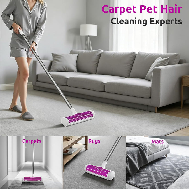 ACE2ACE Teppichbürste Tierhaare, Tierhaarentferner Teppich, Teppichroller, | für Hundehaare and Katz