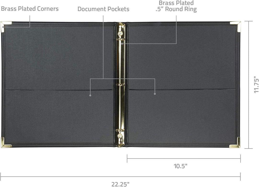 Samsill Classic Collection Executive Präsentation 3-Ringbuch/Portfolio-Ordner, halber Zoll-Ordner, r