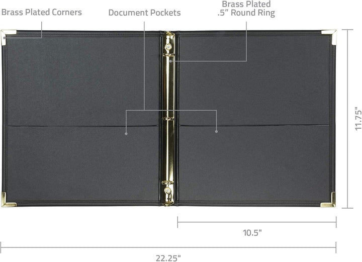 Samsill Classic Collection Executive Präsentation 3-Ringbuch/Portfolio-Ordner, halber Zoll-Ordner, r