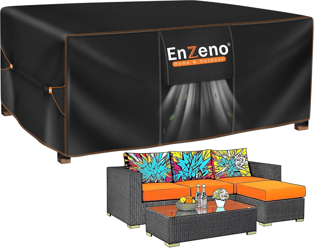 Enzeno Abdeckung für Gartenmöbel 200x160x74cm, Wasserdicht Abdeckplane Gartenmöbel, 420D Oxford Gewe