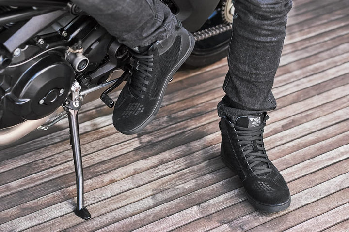 SHIMA SX-2 EVO Motorradschuhe für Herren - Atmungsaktiv, Verstärkte Leder Biker Motorradstiefel Männ