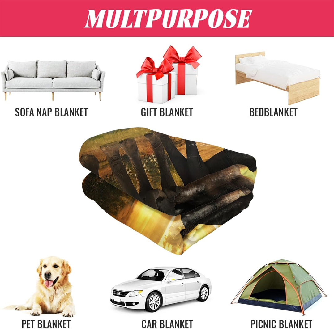 YISUMEI Decke 150x200 cm Kuscheldecken Sanft Flanell Weich Fleecedecke Bettüberwurf Mutter Elefant K