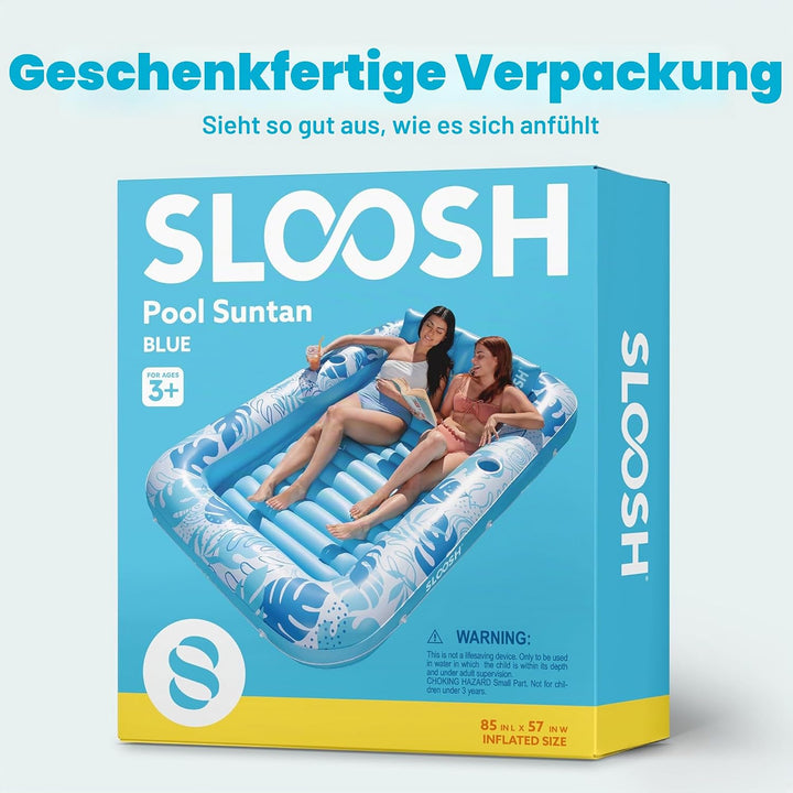 SLOOSH Aufblasbare Tanning Pool, 70" x 46"/ 85" x 57" Grosse aufblasbarer Luftmatratze für Erwachsen