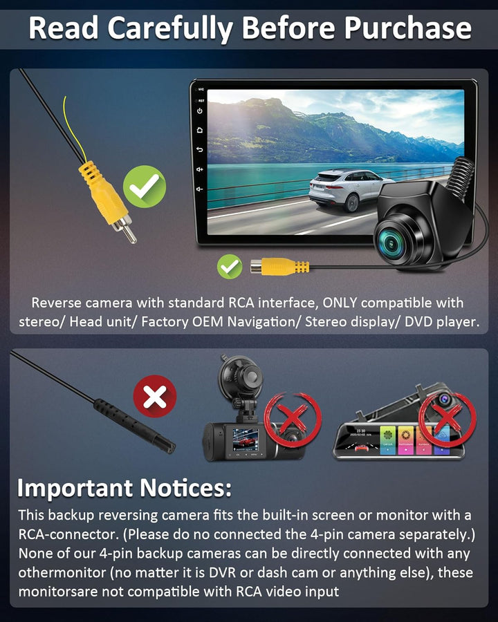 Vtopek Rückfahrkamera AHD 1080P Rückfahrkamera Auto 360° Drehbar Auto Rückfahrkamera Nachrüsten 170°