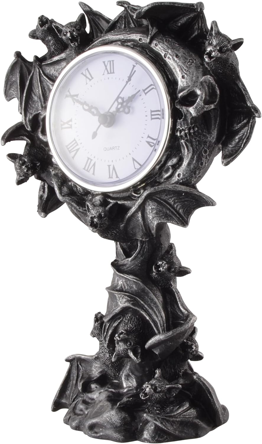 VOGLER Joh. Vogler GmbH Standuhr mit Fledermausschwarm, aus Kunststein, handbemalt