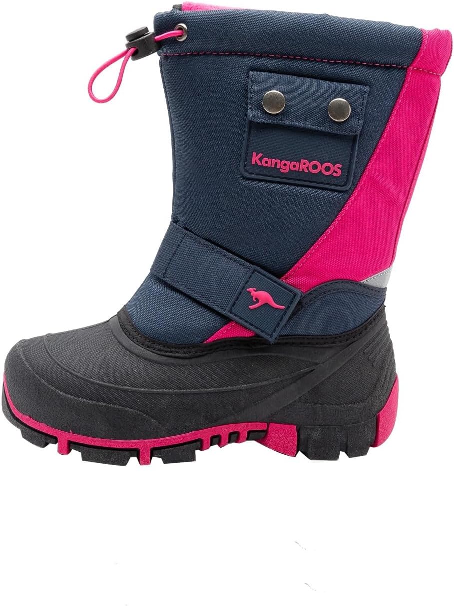 KangaROOS Unisex Kinder Kanga-Bean Ii Schneestiefel 28 EU Blau Dark Navy Daisy Pink 4204, 28 EU Blau