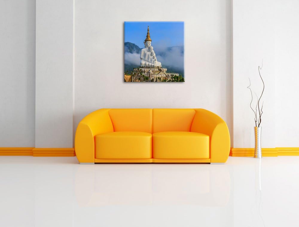 Pixxprint grosse Buddha-Skulptur in Thailand, Format: 70x70 auf Leinwand, 70x70