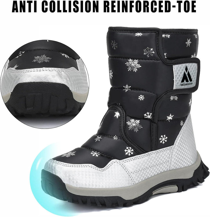 Mishansha Kinder Winterstiefel Jungen Schneestiefel Mädchen Warm Gefütterte Rutschfeste Winter Snowb