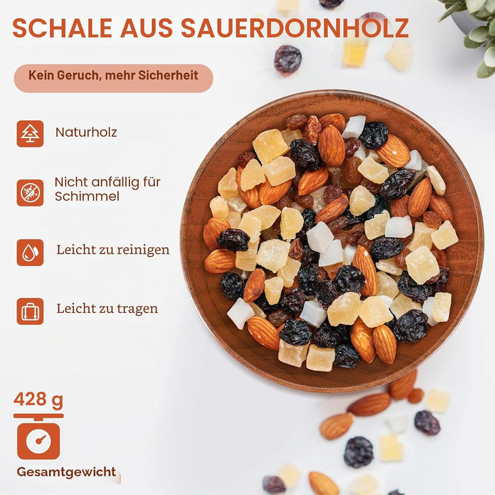 Jujube Holzschale - Japanische Nudelschale, Durchmesser 4,5 x 2-5/8, Ideal für Suppe, Eintauchen & D