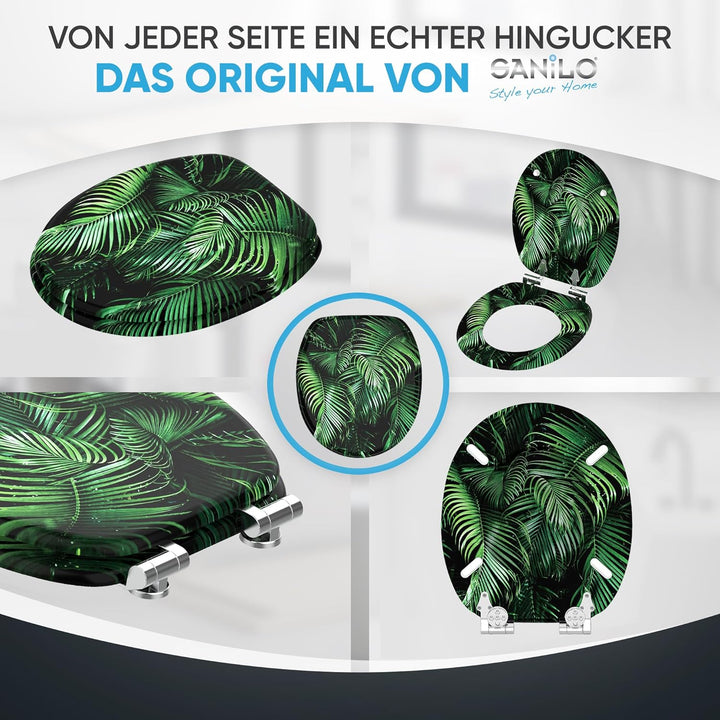 Sanilo WC Sitz mit Absenkautomatik, viele schöne schwarze Toilettendeckel zur Auswahl, hochwertige u