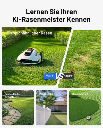 MAMMOTION YUKA 2000 Mähroboter ohne Begrenzungskabel, NetRTK+Vision, Keine RTK-Antenne erforderlich,