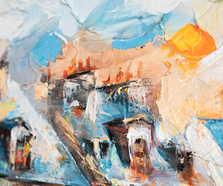 YS-Art Landschaftsmalerei Acryl Gemälde auf Leinwand Moderne bilder mit Rahmen set handgemalt Wandbi