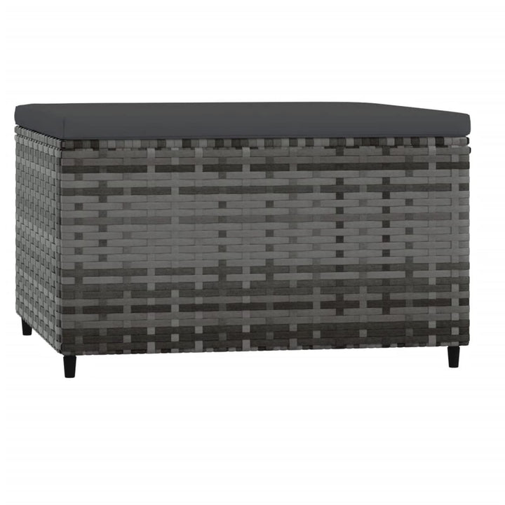 Tidyard Gartenhocker Rattan, Rattanhocker, Hocker mit Kissen, Sitzhocker, Gartenmöbel Fusshocker für