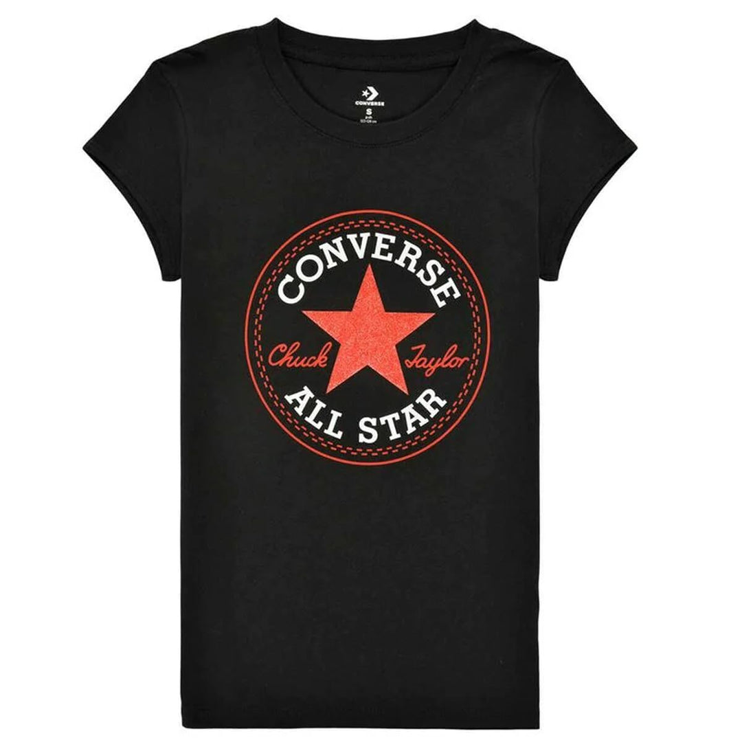 CONVERSE Unisex Baby Timeless Chuck Patch G Schwarz 100% Baumwolle T-Shirt mit kurzen Ärmeln, 10 año