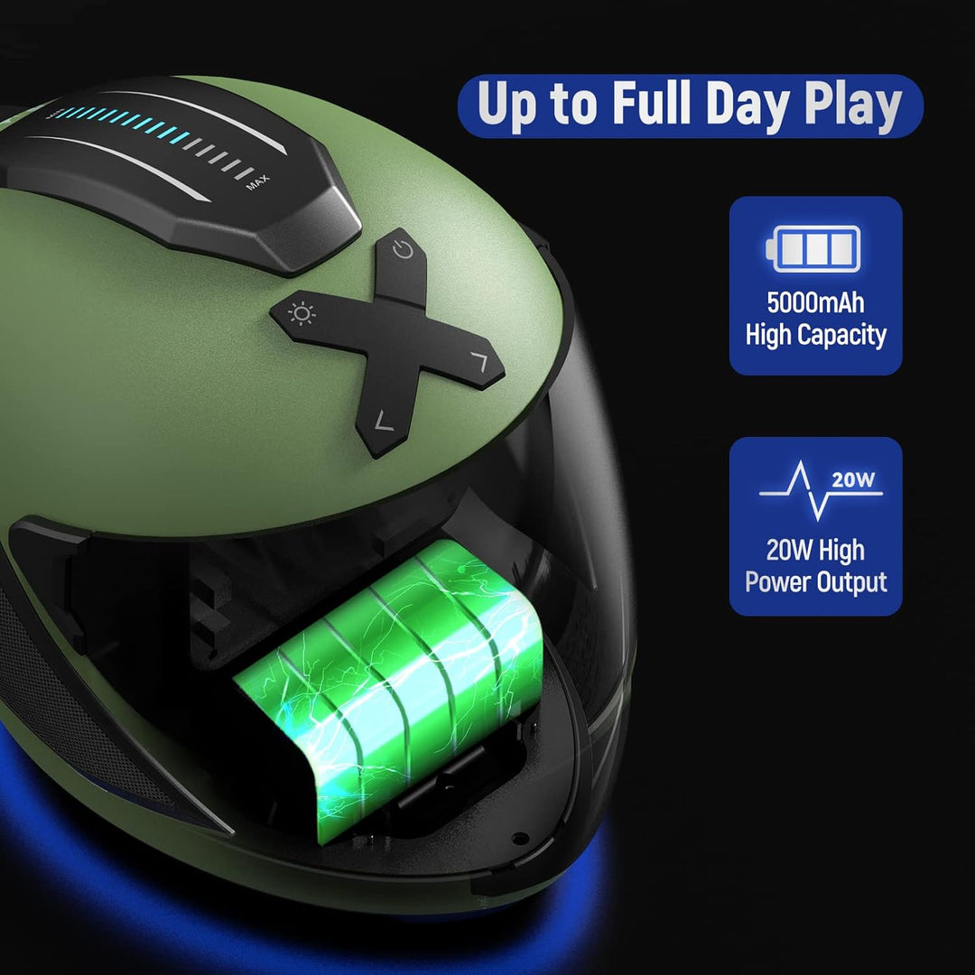 LEXIN BassBucket Bluetooth Lautsprecher, Kabellos Tragbare Musikbox, Wireless Partybox mit RGB Licht
