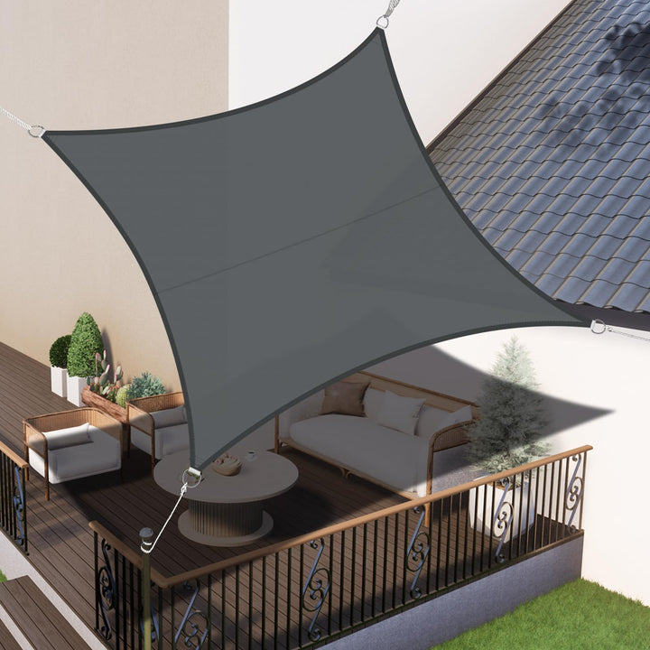 LOVE STORY Sonnensegel Wasserdicht 4x4m Quadrat PES Polyester Sonnenschutz Windschutz Balkon Terrass