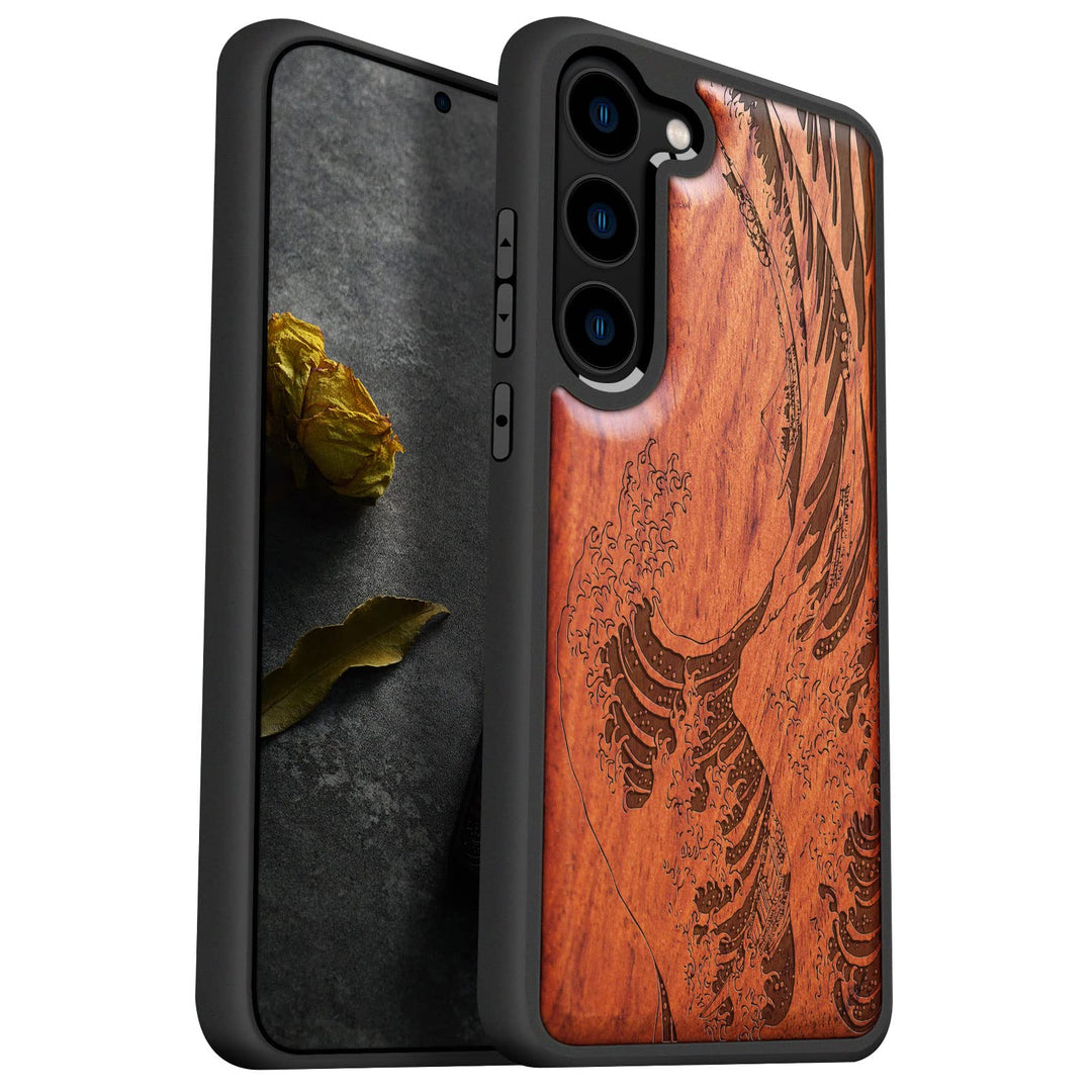 Carveit Hülle für Galaxy S23 Case [Elegante Rosig] [Weich TPU Stossstange] Stossfeste Handyhülle Kom
