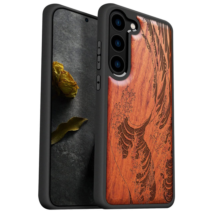 Carveit Hülle für Galaxy S23 Case [Elegante Rosig] [Weich TPU Stossstange] Stossfeste Handyhülle Kom