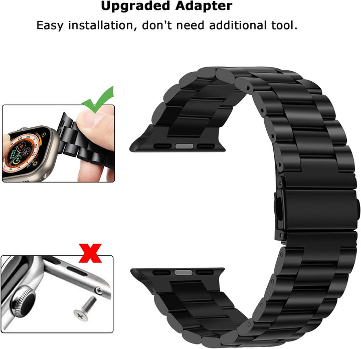Tasikar Armband Kompatibel mit Apple Watch Ultra Armband 49mm Prämie Edelstahl Metall Ersatz Armband