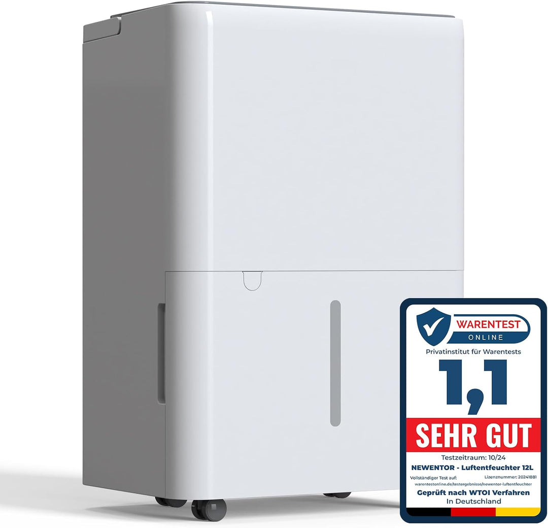 Newentor Bdpt. 12L Luftentfeuchter Elektrisch Keller 35dB, Entfeuchter Elektrisch Keller mit Ablaufs