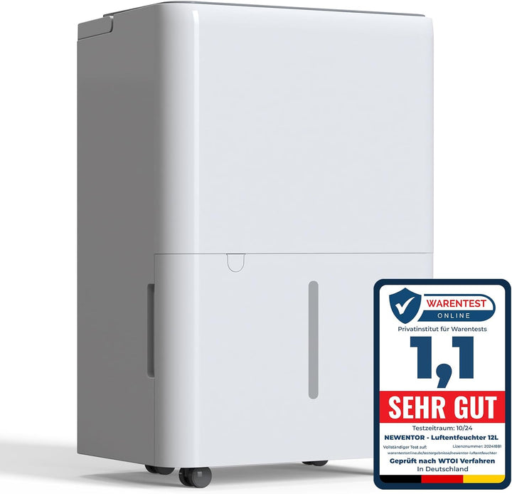 Newentor Bdpt. 12L Luftentfeuchter Elektrisch Keller 35dB, Entfeuchter Elektrisch Keller mit Ablaufs