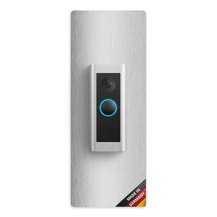 iSecur Blende passend für Ring Akku-Videotürklingel aus Edelstahl I Doorbell Pro 2 I Klingelschild I
