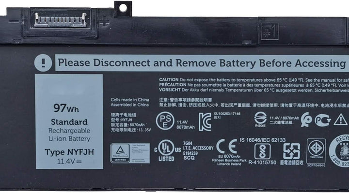 NYFJH GW0K9 0WNRC 0NYFJH 0GW0K9 Laptop-Akku-Ersatz für Dell Precision 7530 7730 7540 7740 P74F P74F0