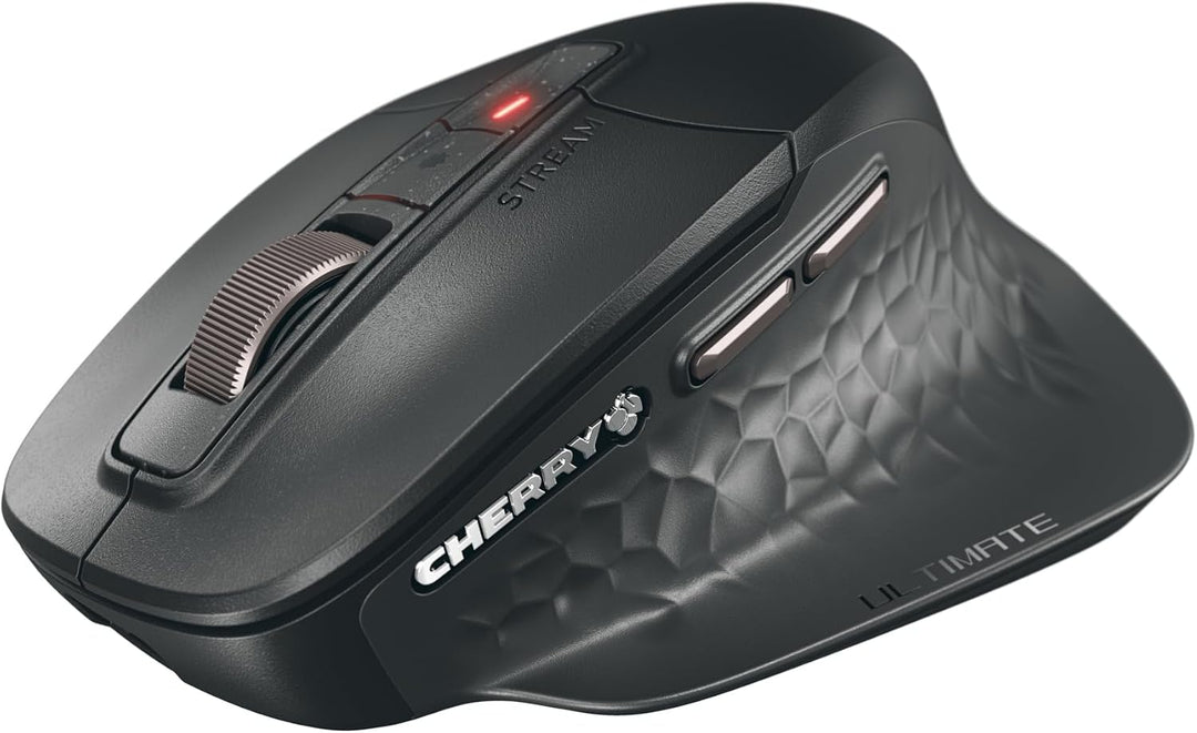 CHERRY Stream Mouse Ultimate, Kabellose Ergonomische Maus, Schwarz