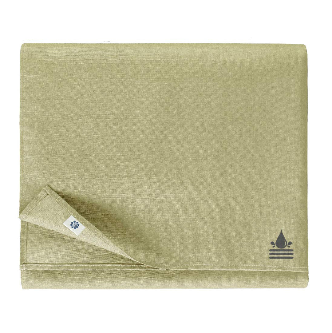 Linen &amp; Cotton Tischdecke Wasserdicht Wachstuch Gartentischdecke Adele - 100% Leinen, Beige (147 x 2