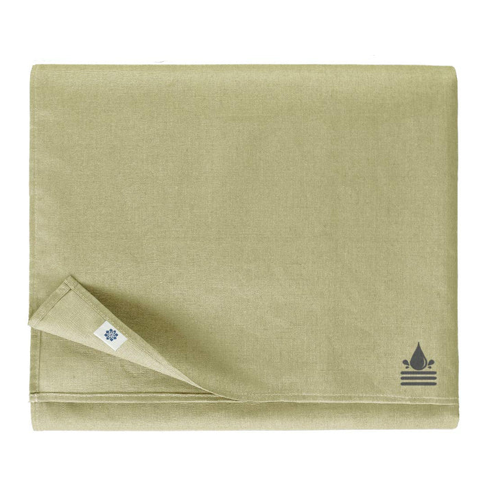 Linen &amp; Cotton Tischdecke Wasserdicht Wachstuch Gartentischdecke Adele - 100% Leinen, Beige (147 x 2