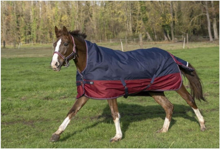 Equi-Theme Stalldecke Highneck 1200D TYREX Marineblau/Bordeauxrot marineblau/bordeauxrot 165cm, mari