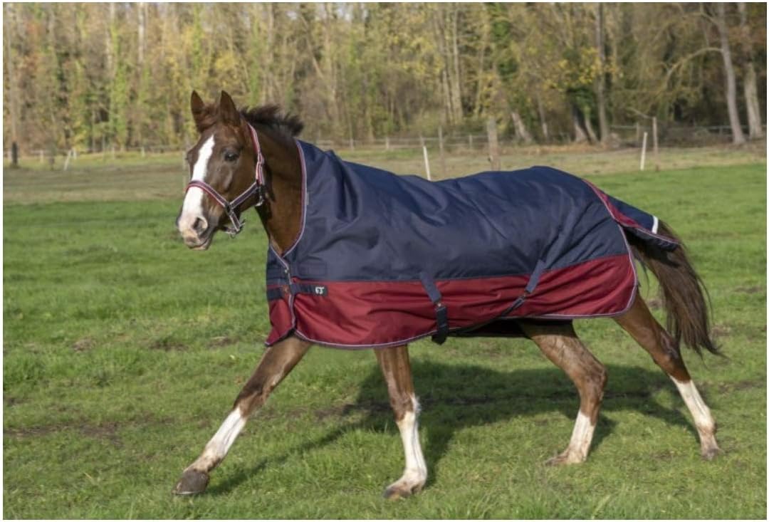Equi-Theme Stalldecke Highneck 1200D TYREX Marineblau/Bordeauxrot marineblau/bordeauxrot 155cm, mari