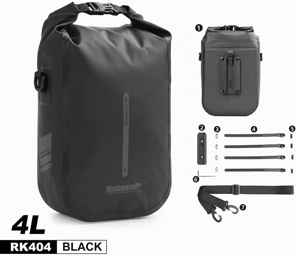 Rhinowalk Fahrradtasche, Gepäckträgertasche, wasserdicht, Fahrradtasche für Gepäckträger, Satteltasc